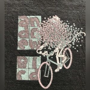 Andrew Bird vintage tour T-shirt Women's Black Large Graphic Bike Bubbles